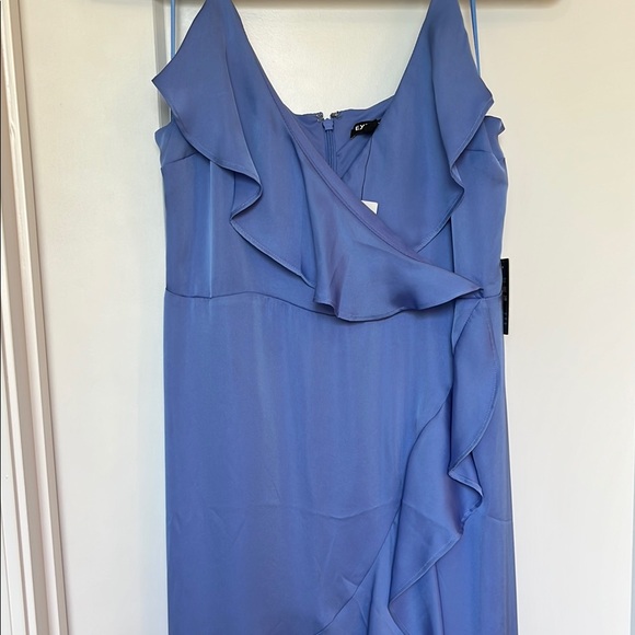 Express Blue Ruffle Dress - Picture 4 of 10